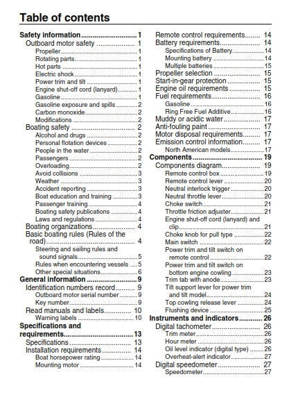 Yamaha 115 Outboard Motor Owners User Manual Guide - 2008