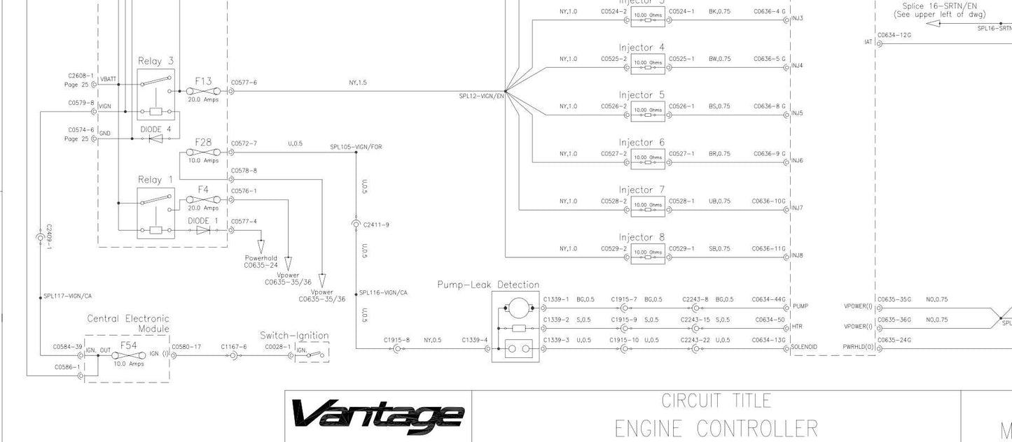 Aston Martin 2005 2006 V8 Vantage - Full set of Wiring Circuit Diagrams