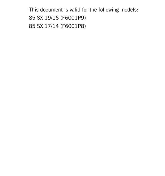 KTM 2016 - 85 SX 19/16 17/14 - Service Workshop Repair Manual