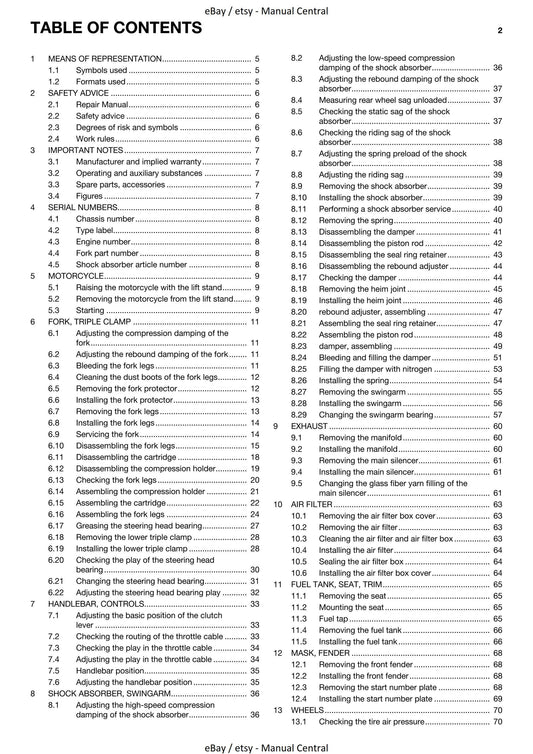 Husqvarna 2015 - TC 85 19/16 17/14 - Service Workshop Repair Manual