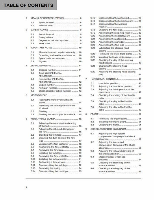 Husqvarna 2015 - FE 450 501 S - Service Workshop Repair Manual