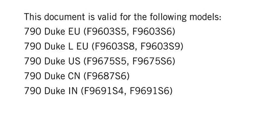 KTM 2019 - 790 Duke & L - Service Workshop Repair Manual