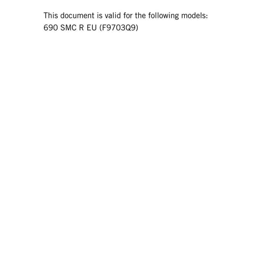 KTM 2017 - 690 Smc R - Service Workshop Repair Manual