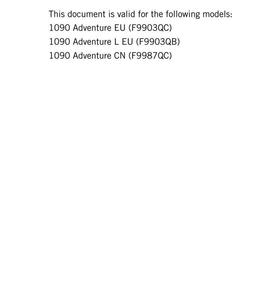 KTM 2017 - 1090 Adventure - Service Workshop Repair Manual