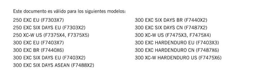 Spanish Language - KTM 2024 - 250 300 Exc Six Days Xc-w Hardenduro - Manual de Reparacion
