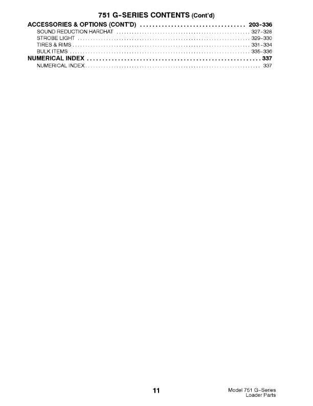 Bobcat 751 G Series - Parts Manual