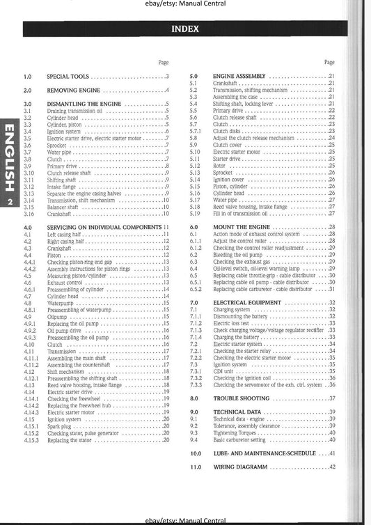 KTM 125 LC2 - Engine Workshop Service Repair Manual - 06/1996 Edtion - English Language Only