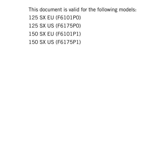 KTM 2016 - 125 150 SX - Service Workshop Repair Manual