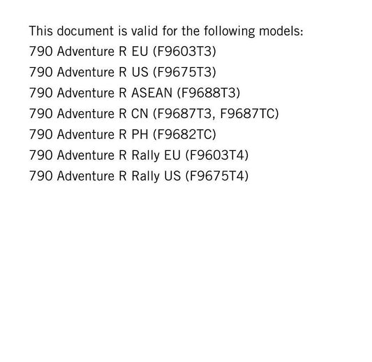 KTM 2020 - 790 Adventure R Rally - Service Workshop Repair Manual