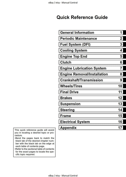 Kawasaki ZZR1400 ZZR 1400 ABS Ninja ZX-14 - 2006 2007 Workshop Service Repair Manual