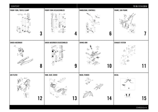 Husqvarna 2016 TC 85 17/14- Parts Manual Catalog