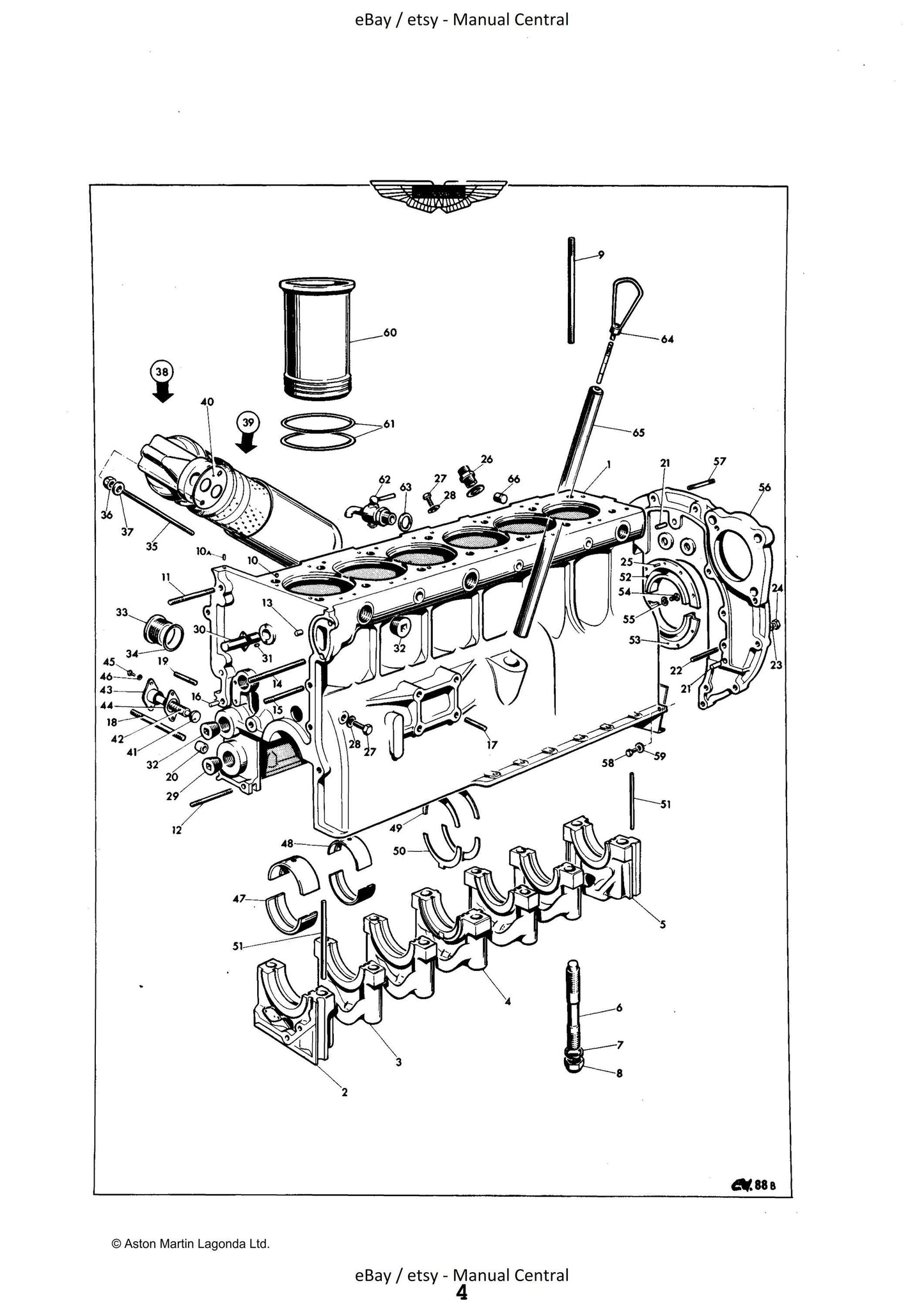 Aston Martin DBS Saloon - Parts Manual - Commencing Chassis DBS/5000