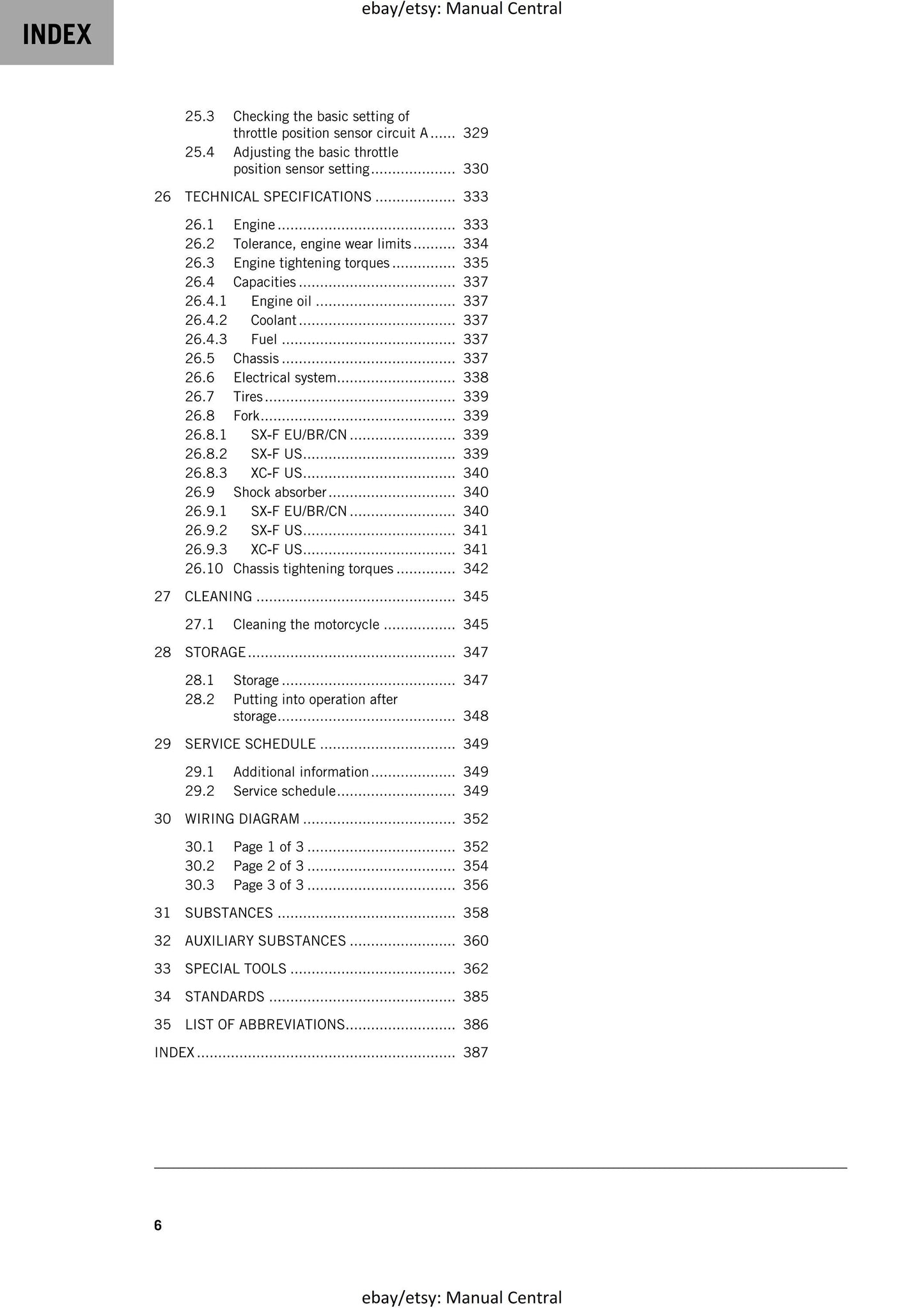 KTM 2024 - 250 Sx-f Xc-f - Service Workshop Repair Manual