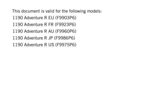 KTM 2016 - 1190 Adventure R - Service Workshop Repair Manual