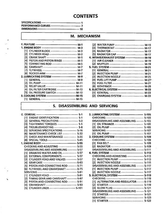 Kubota Diesel Engine - 70mm Stroke Series - Workshop Service Repair Manual