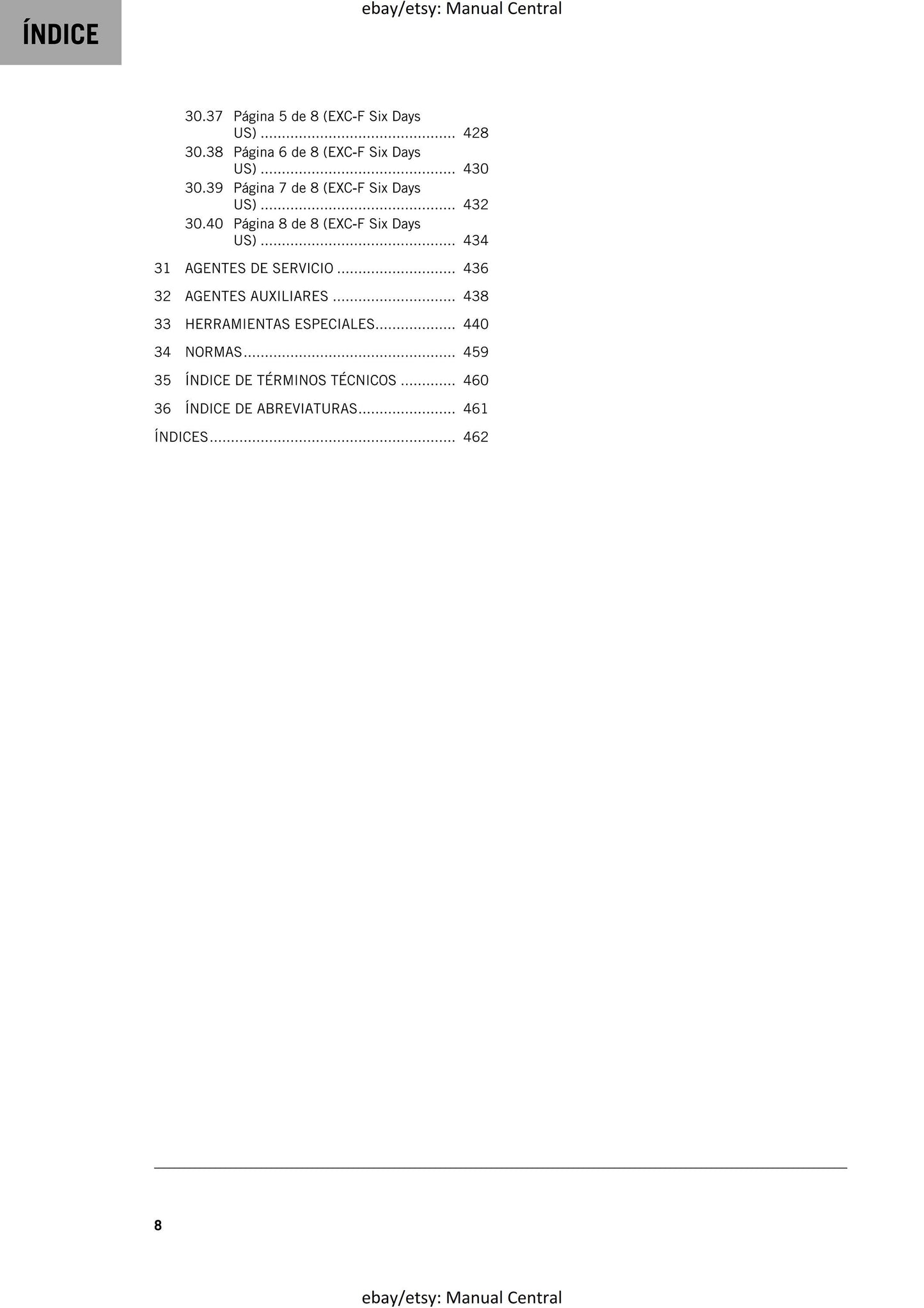 PDF - Spanish Language - KTM 2017 - 450 500 Exc-f Six Days - Manual de Reparacion