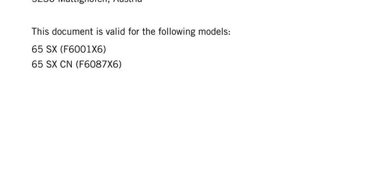 KTM 2024 - 65 SX - Service Workshop Repair Manual