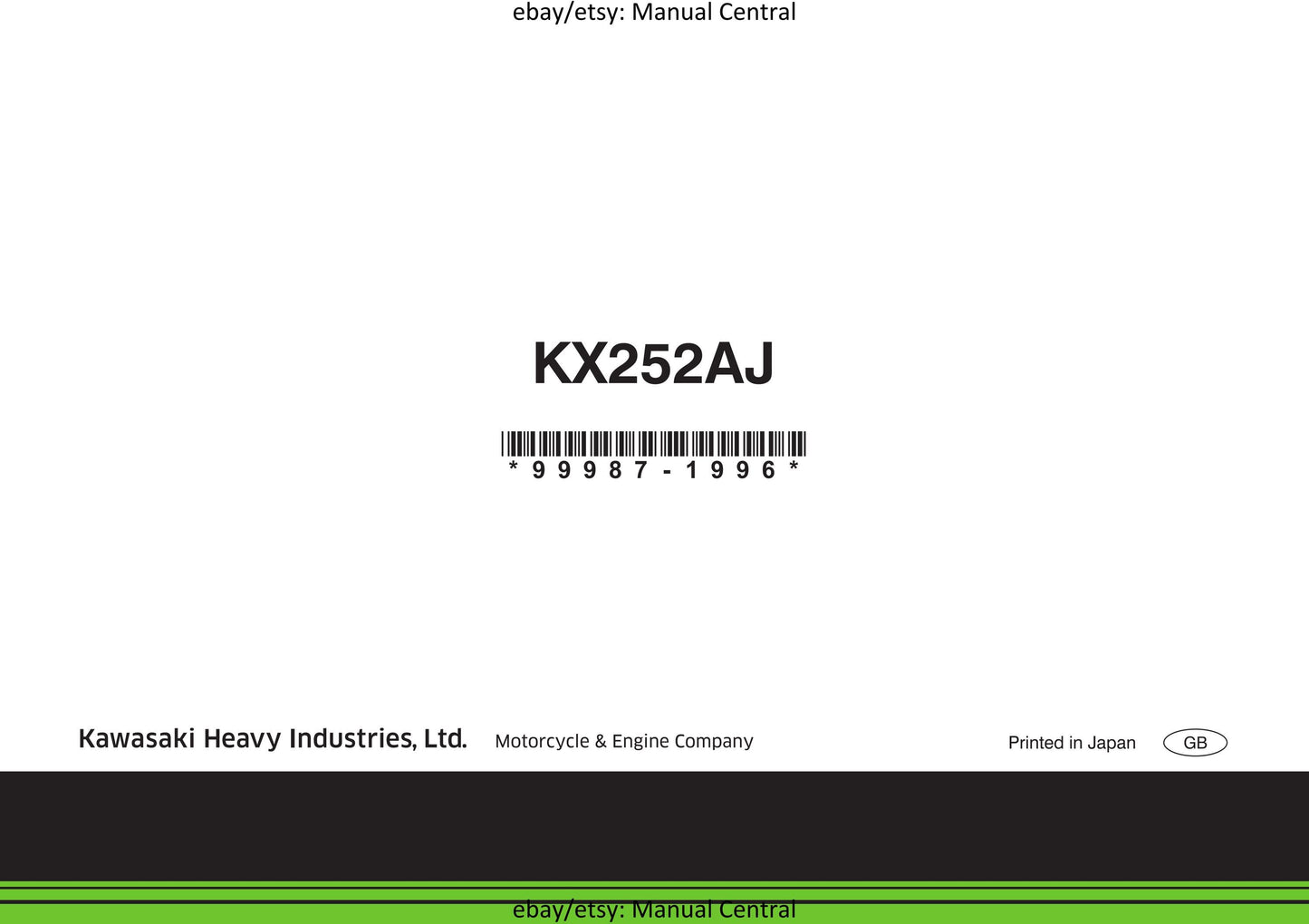 Kawasaki 2018 - KX250F - Owners Manual