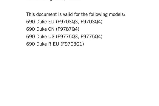 KTM 2017 - 690 Duke R - Service Workshop Repair Manual