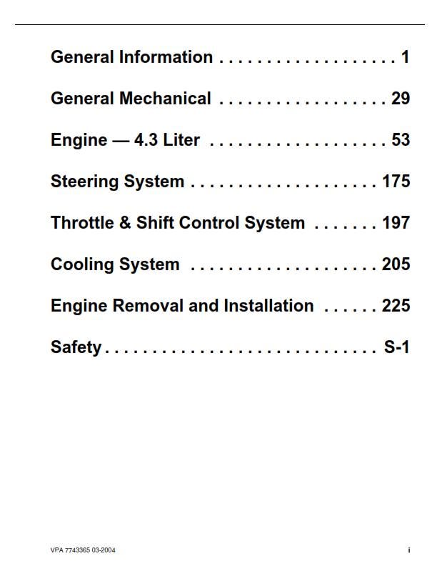 Volvo Penta - Engine - 4.3GL 4.3GXi 4.3OSi - Workshop Service Repair Manual