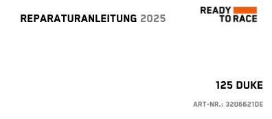 pdf - German / English Language - 2025 KTM 125 Duke - Reparaturanleitung - Workshop Service Repair