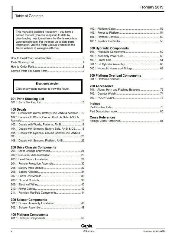Genie - Parts Manual - Gs-1330m