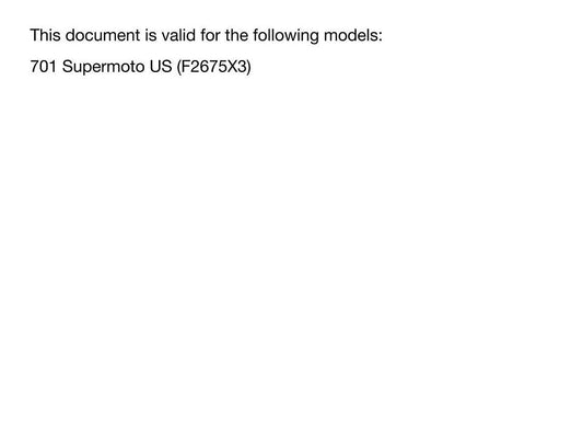 Husqvarna 2024 - 701 Supermoto US Edition - Service Workshop Repair Manual