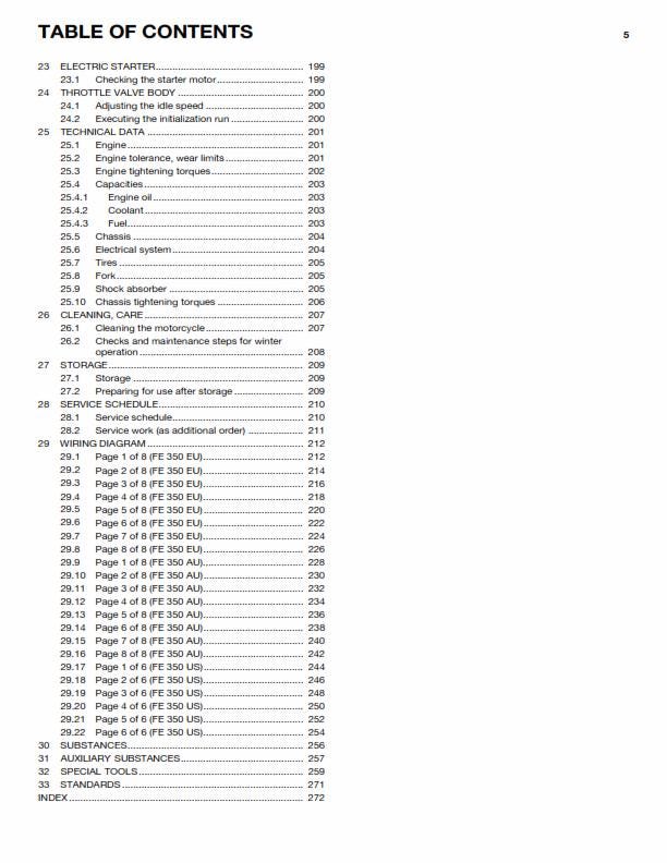 Husqvarna 2014 - Fe 350 EU AU US - Service Workshop Repair Manual