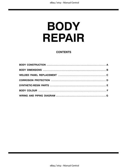 Mitsubishi Lancer Evolution Evo VII 7 - Body Repair Manual