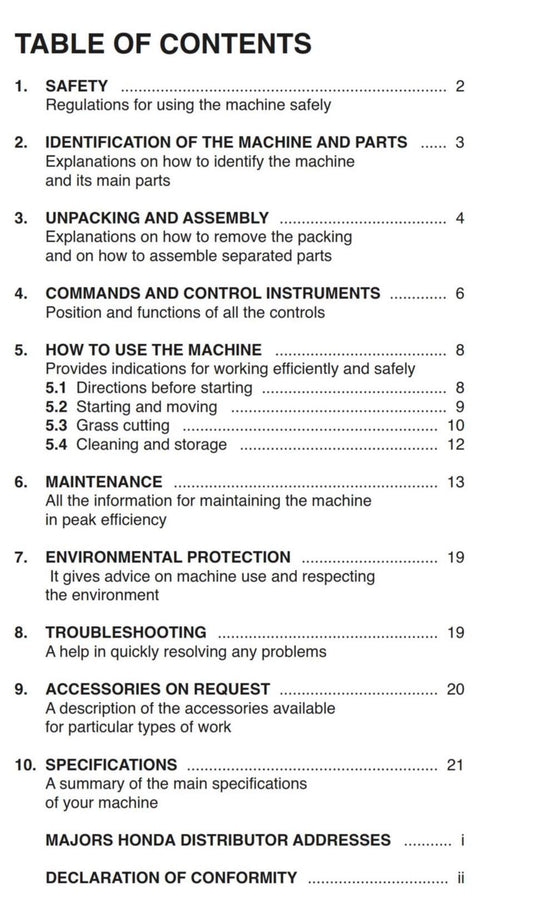 Honda Ride On - lawn mower - HF1211 HF 1211 - Operator Manual