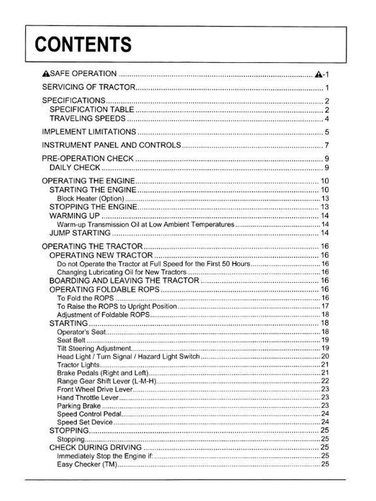 Kubota Tractor - B2301 B2601 - Operator Manual