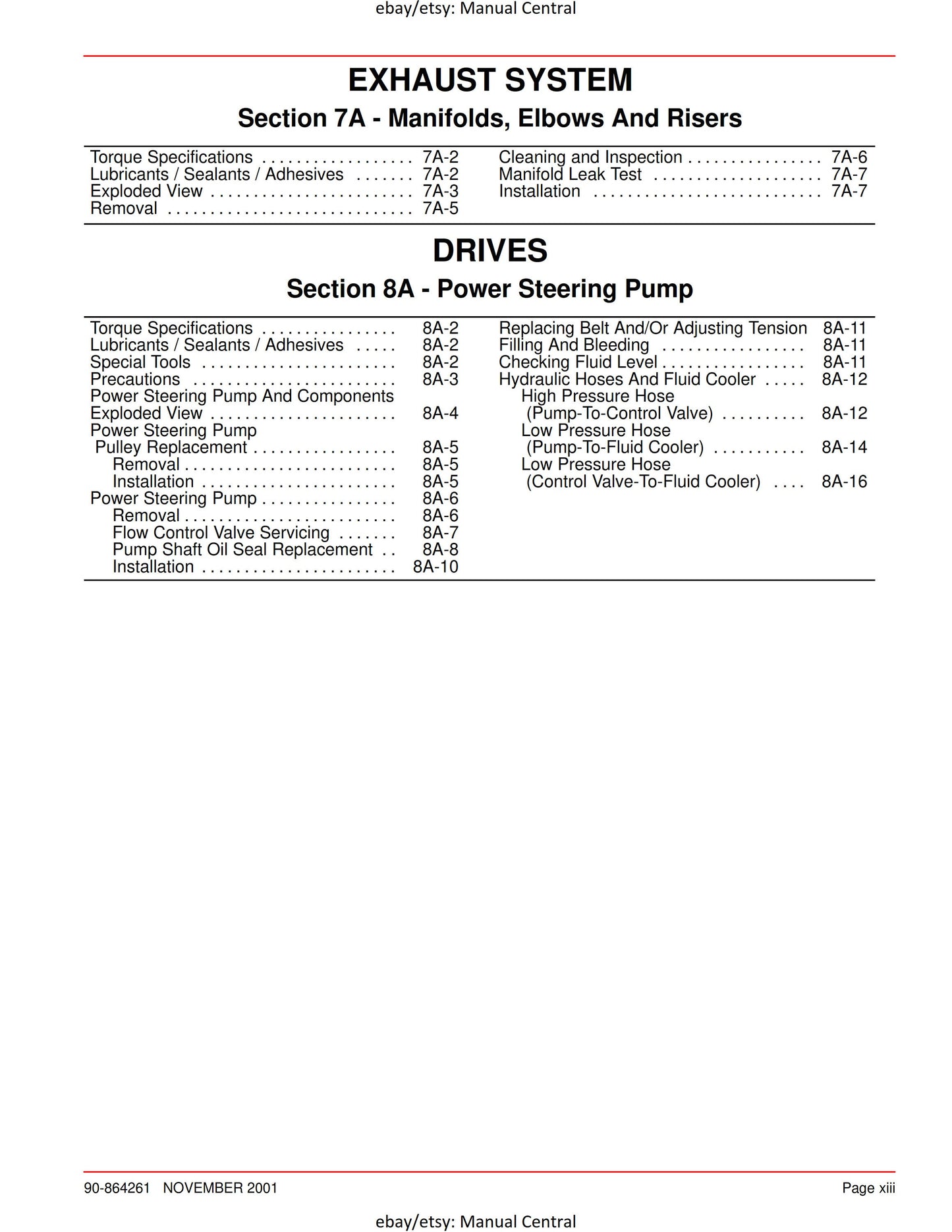 Mercury Mercruiser Service Manual 32 - 4.3L Gasoline Engine - SN 0M322781 & ABove -Nov 2001 Edition
