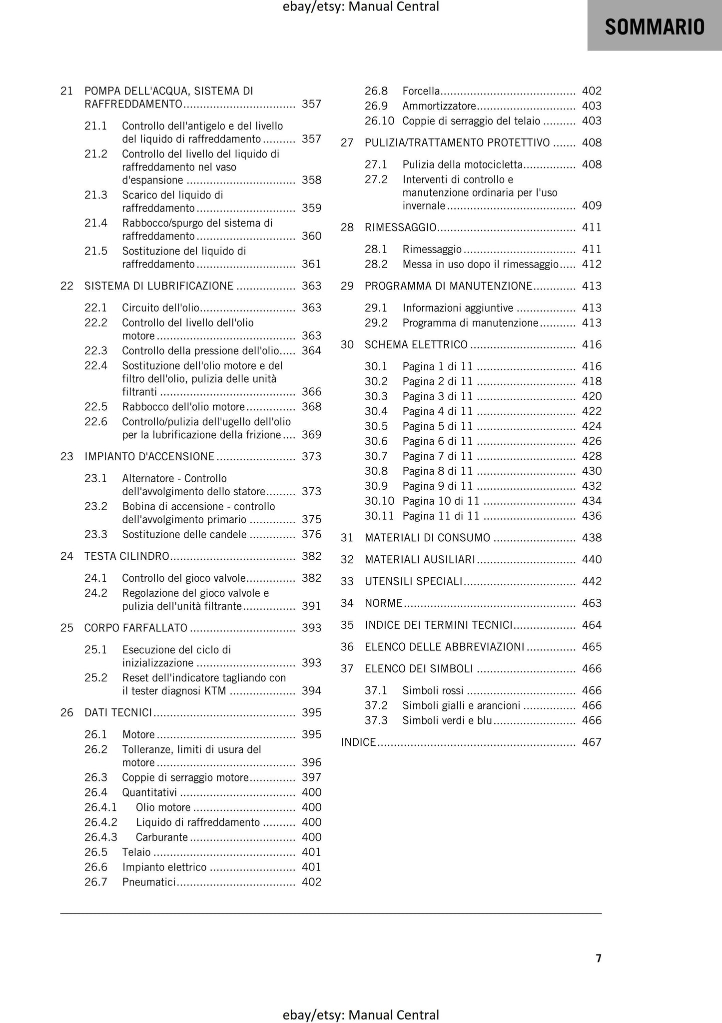 Italian Language - KTM 2023 - 890 Duke R - Manuale Di Riparazione