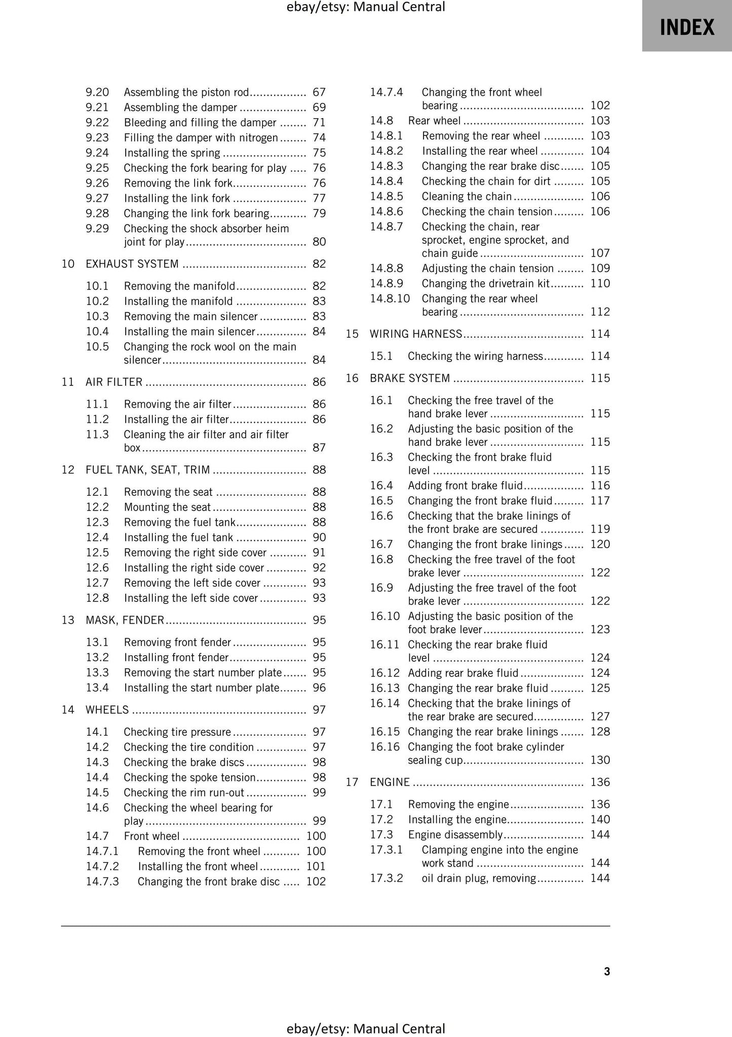 KTM 2025 - 65 SX - Service Workshop Repair Manual