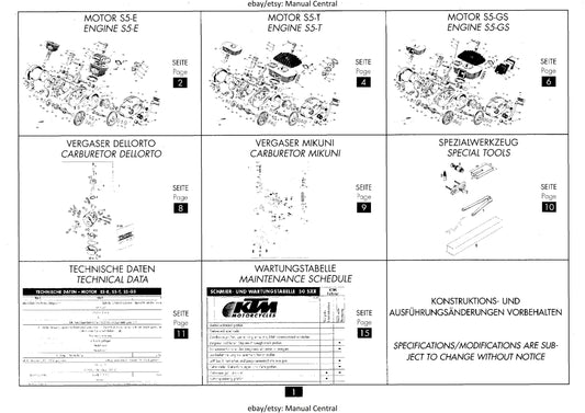KTM 50 SXR - S5-E S5-T S5-GS - Engine Parts Manual - 03/1997 Edition