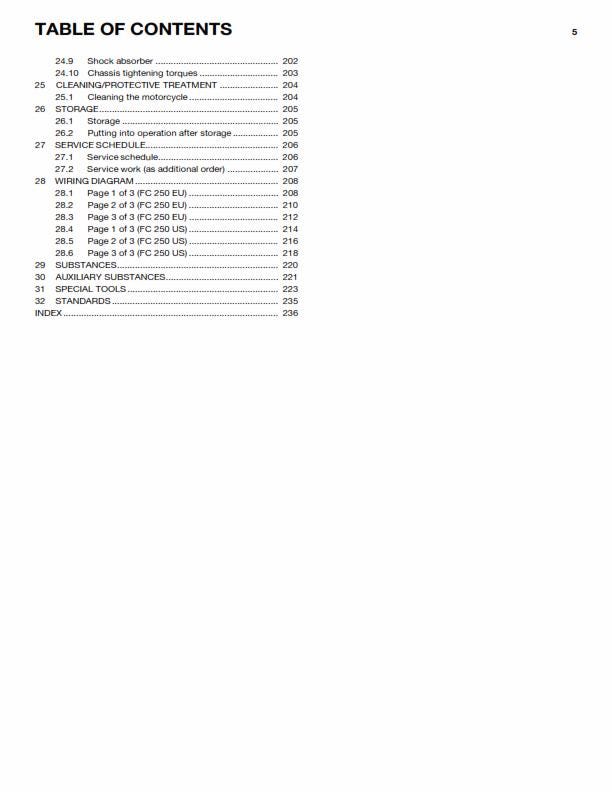 Husqvarna 2015 - FC 250 - Service Workshop Repair Manual