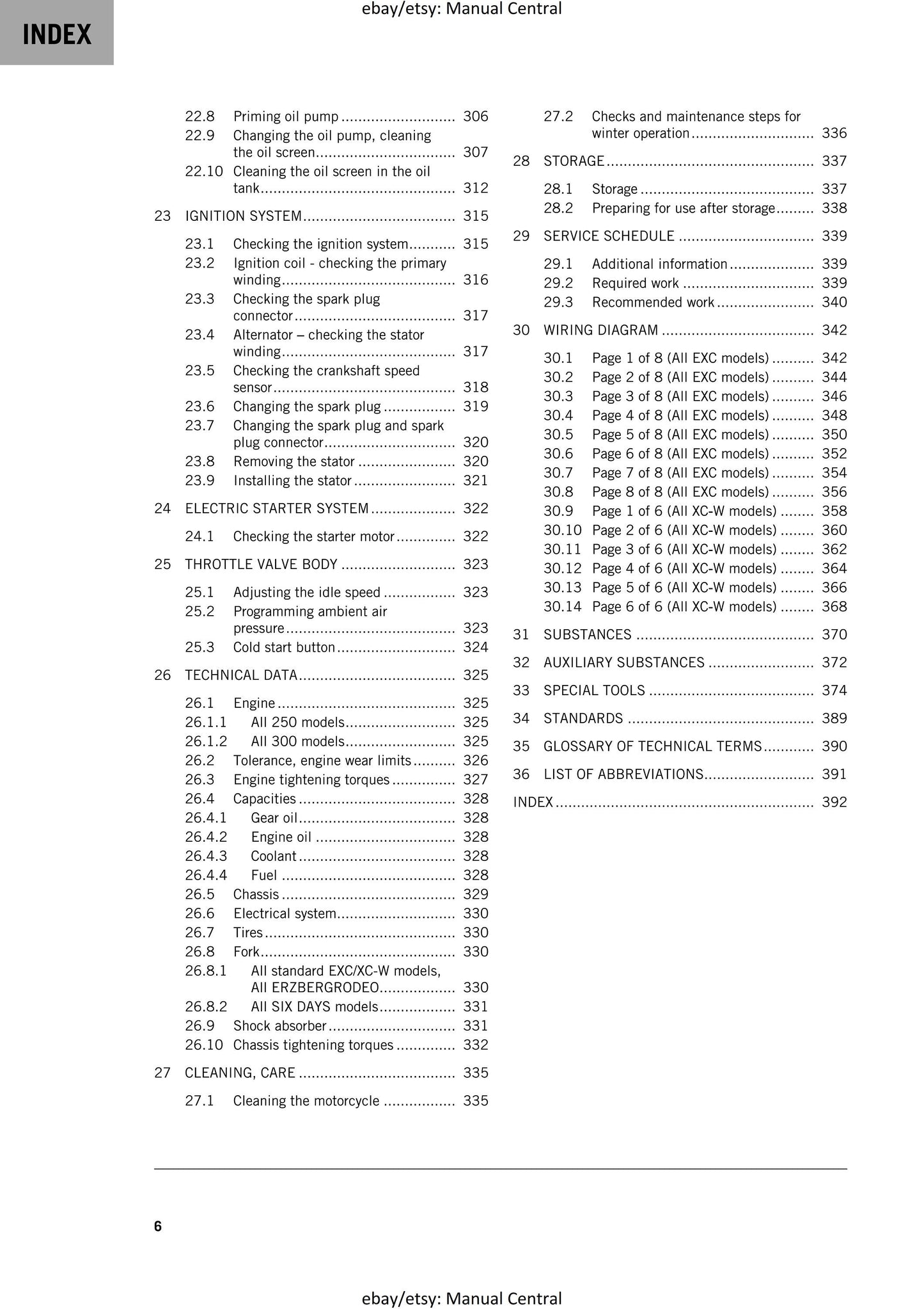 KTM 2020 - 250 300 Exc Six Days Xc-w Tpi Erzbergrodeo- Service Workshop Repair Manual