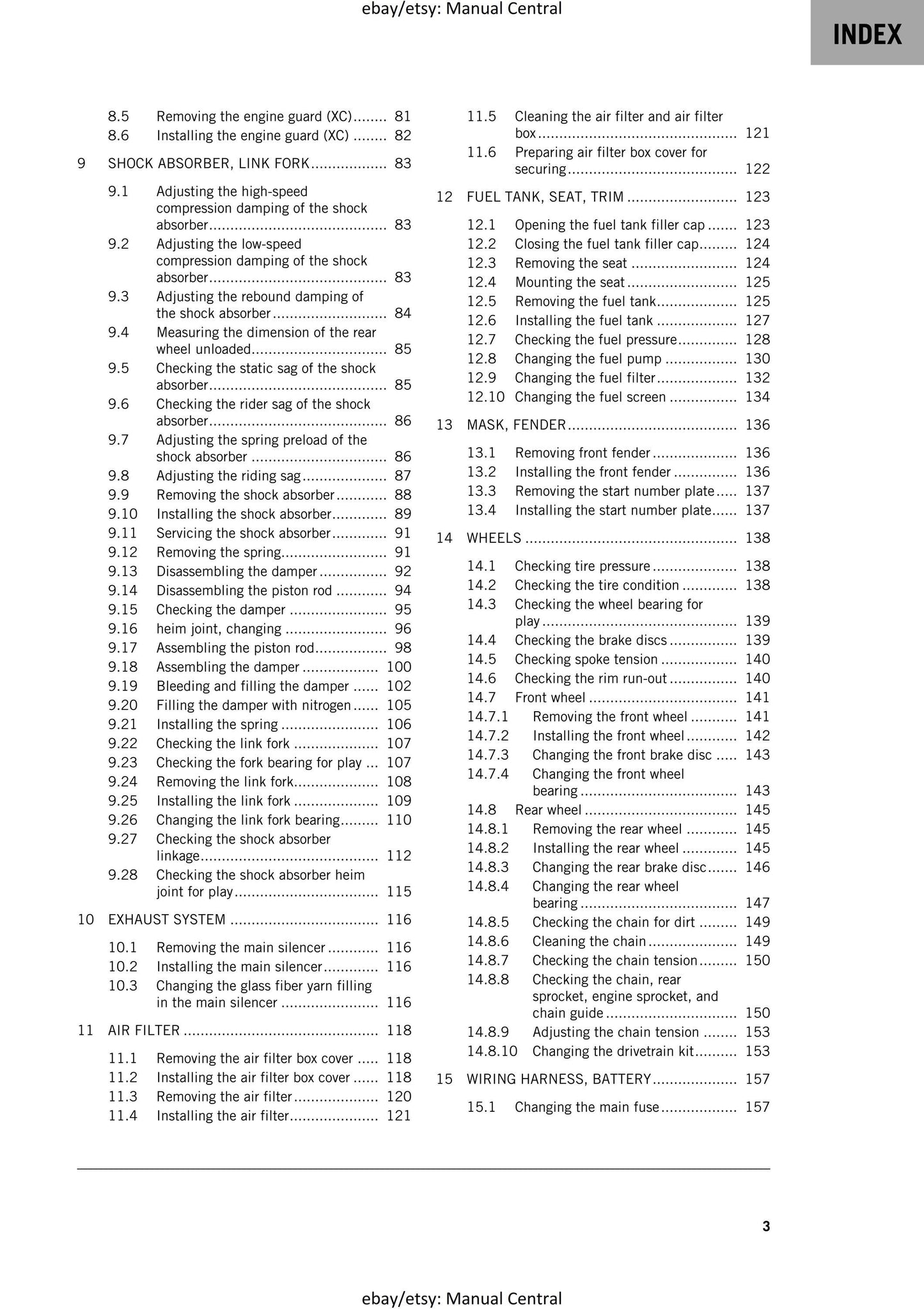 KTM 2025 - 125 150 Sx Xc - Service Workshop Repair Manual