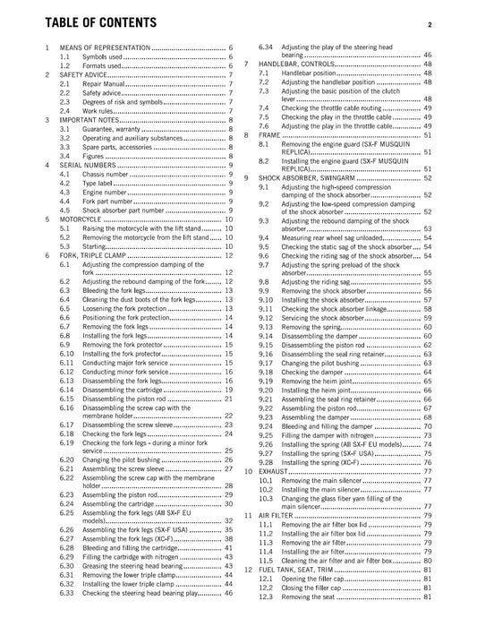 KTM 2011 - 250 Sx-f Musquin Replica Xc-f - Service Workshop Repair Manual