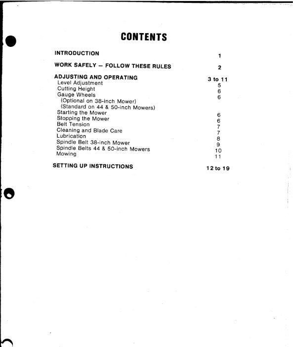 International - Rotary Mowers - 38c 44c 50c-3 Spindle - Operator Manual