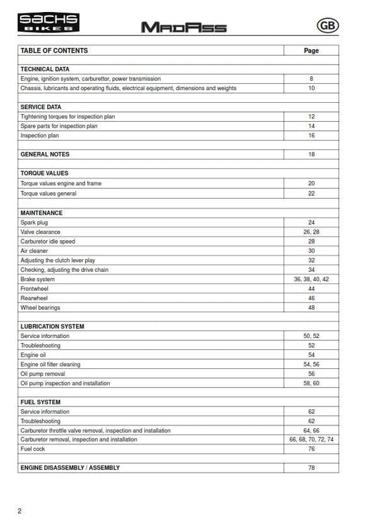 Sachs Madass 50 Workshop Service Repair Manual - English & German Language