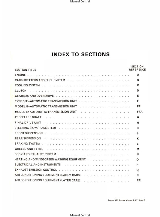 Jaguar XJ6 Series 1 - 2.8 & 4.2 Litre - Workshop Service Repair Manual