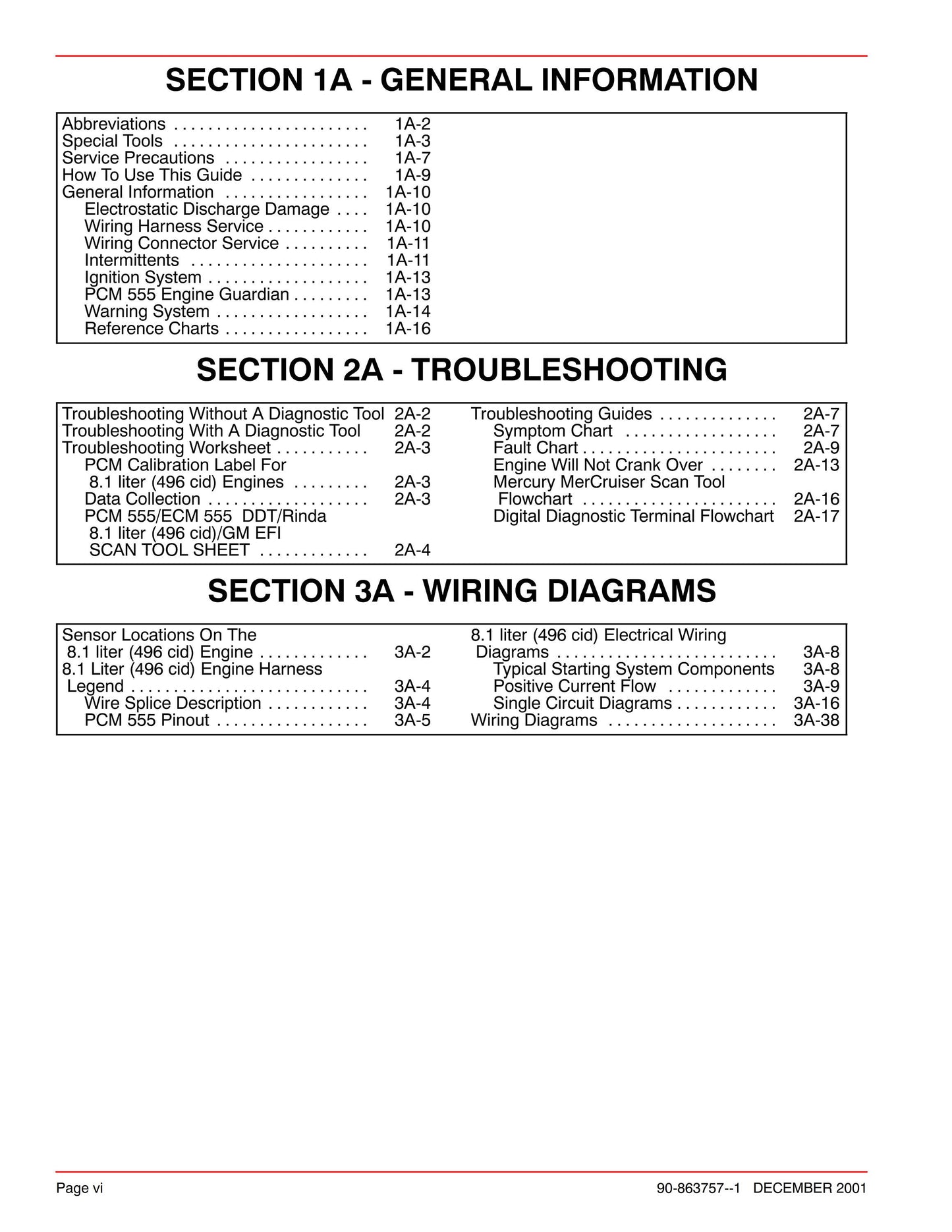 Mercury Mercruiser Service Manual 33 - PCM 555 Diagnostics - SN 0m000000 & Above