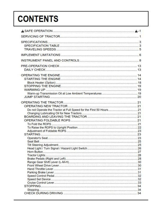 Kubota Tractor - B3150 B3150SU - Operator Manual