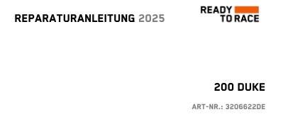 pdf - German / English Language - 2025 KTM 200 DUKE - Reparaturanleitung - Workshop Service Repair