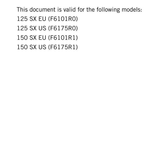 KTM 2018 - 125 150 SX - Service Workshop Repair Manual