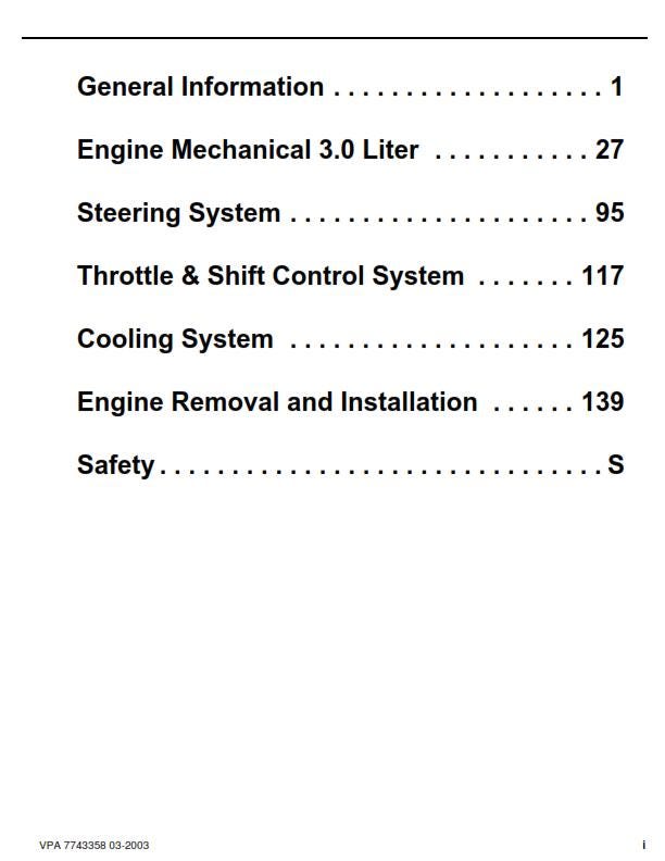 Volvo Penta - Engine -3.0GS 3.0GL A/B/C - Workshop Service Repair Manual