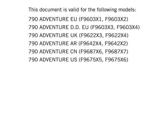 KTM 2024 - 790 Adventure - Service Workshop Repair Manual