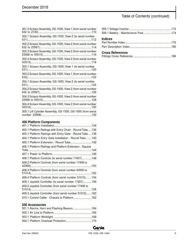 Genie - Parts Manual - Gs-1530 Gs-1930