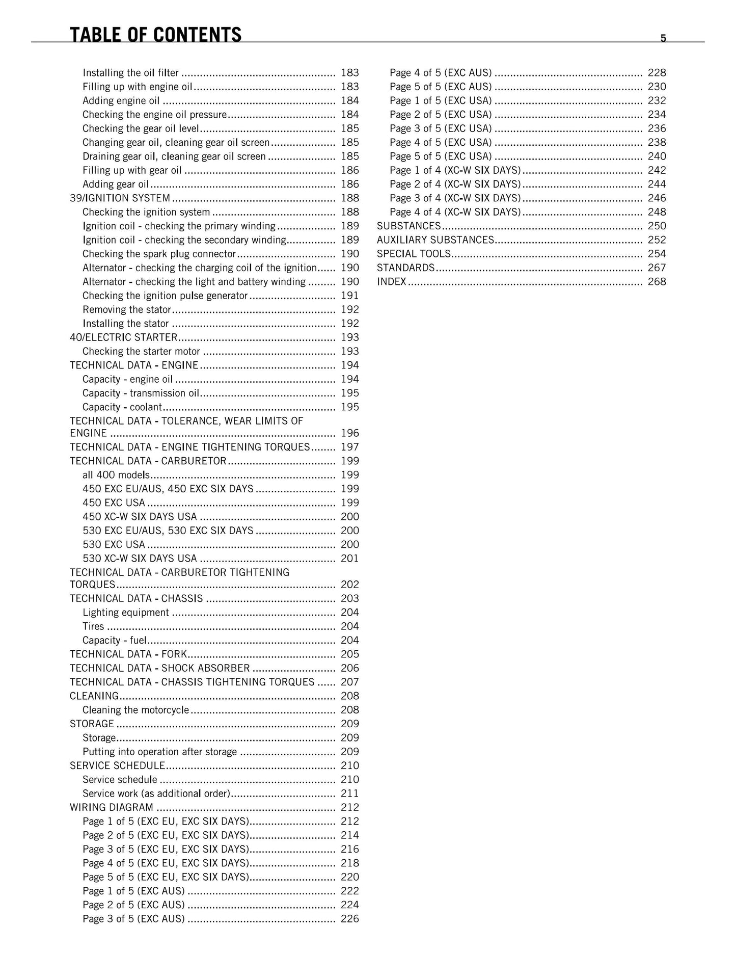 KTM 2011 - 400 450 530 Exc Xc-w Six Days - Service Workshop Repair Manual